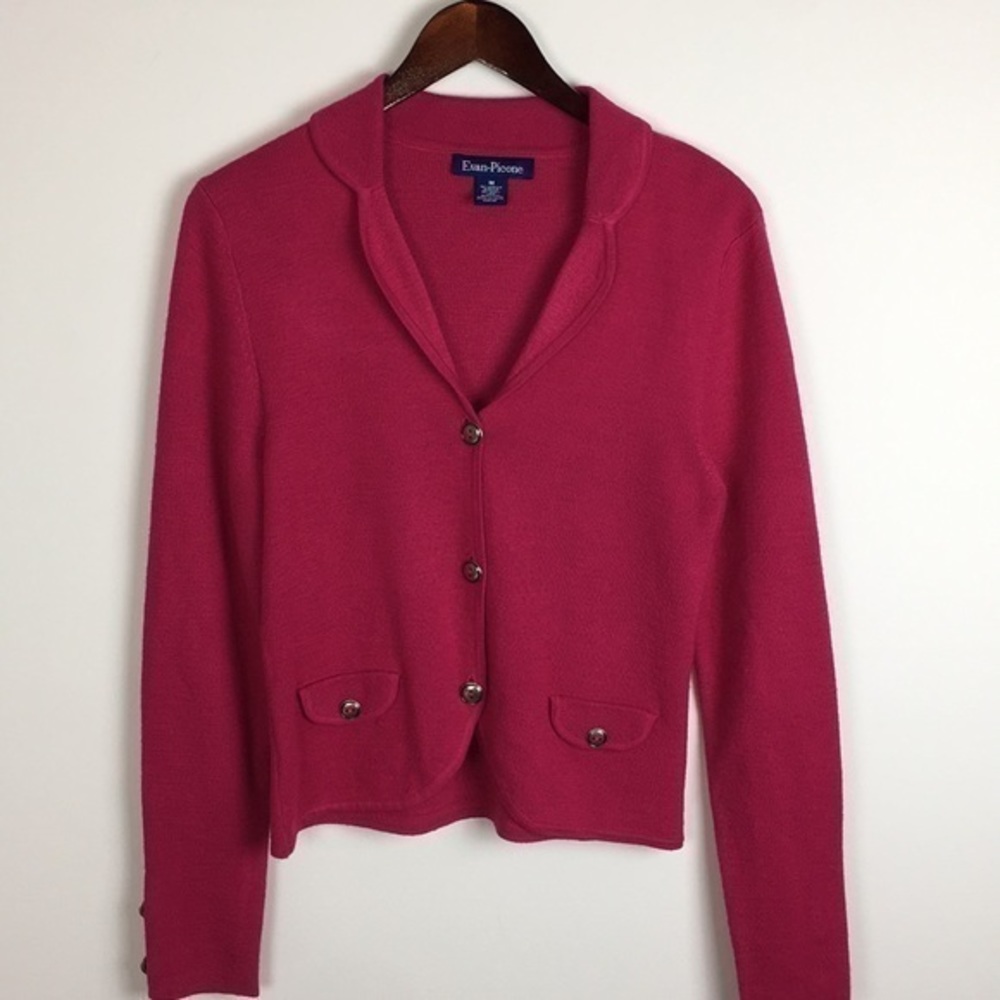 Evan Picone Cardigan Pink Sweater Size M